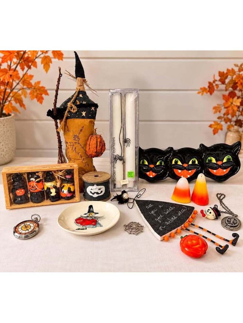 Halloween Decor, Candles, and Jewelry Lot